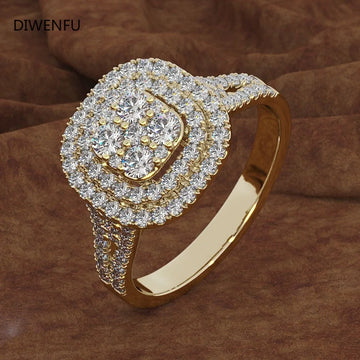 Diamond 14K Soild Yellow Gold Rings for Women Men Arrows Anillos De Amethyst Diamante Bizuteria Real Gold Rings for Women Gift