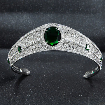 the Greville Emerald Kokoshnik Tiara, Princess Eugenie Wedding Bridal Tiara Crown For Women Accessories Jewelry HG086A