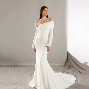 Mermaid Wedding Dresses Sexy Backless One Shoulder Customized Bridal Dress Women Evening Brides Wedding Gown vestidos de novia