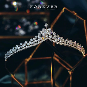 CC Tiaras and Crowns for Women Wedding Hair Accessories Bridal Headdress Engagement Jewelry Shining Crystal Diadem Crown FO012