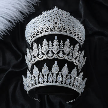AAA Zircon Tiaras and Crowns CZ Zirconia Headpieces Brides Women Prom Pageant Headband Wedding Accessories Bridal Hair Jewelry