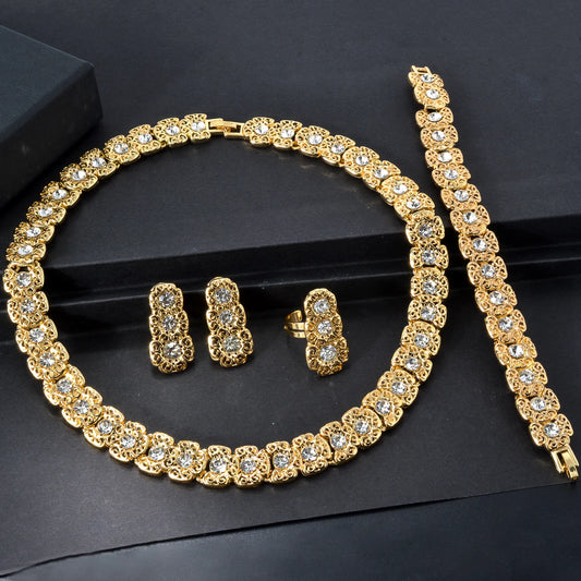 Luxury Quality Jewelry Set For Women Pearl Necklace Bracelet Ring Earring 2024 Trend Wedding Party Jewelry Set Mother's Day Gift