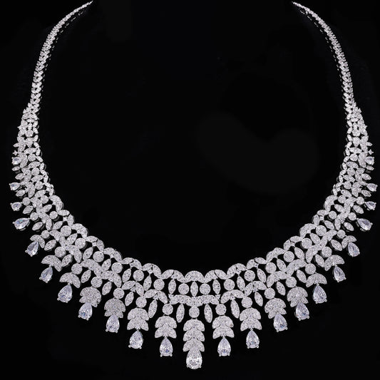 Hot selling 4-piece Bride Wedding Jewelry Set with Cubic Zirconia Dubai Luxury Jewelry Set