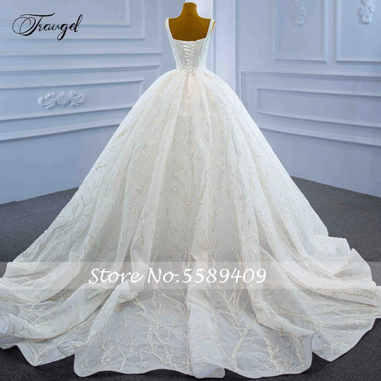 Customized Ball Gown Vintage Wedding Dresses Sweetheart Sleeveless Vestido De Novia Lace Sequined Vintage Shiny Robe De Mariee