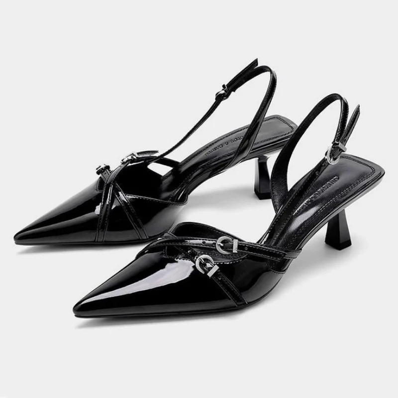 2025 Summer New Pointed Simple Shallow Mouth Comfortable Women's Gladiator sandals Outwear Back Strap Women High Heeled Sandals