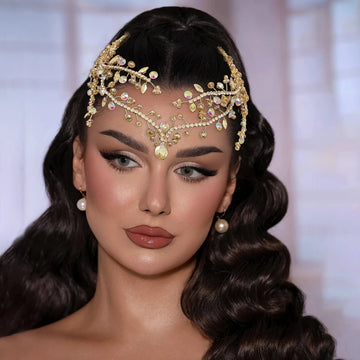 DZ215 Bling Indian Pendant Forehead Chain Jewelry Tiara Headpiece Bridal Headdress Crystal Wedding Headwear Accessories Gift